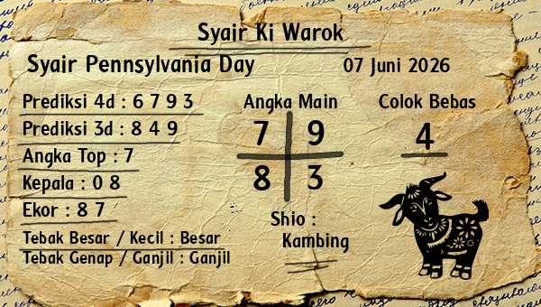 Syair Ki Warok - Syair Pennsylvania Day