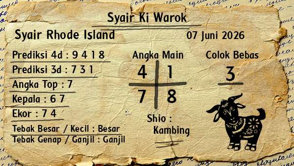 Syair Ki Warok - Syair Rhode Island