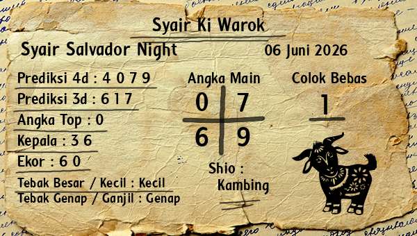 Syair Ki Warok - Syair Salvador Night