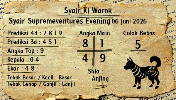 Syair Ki Warok - Syair Supremeventures Evening