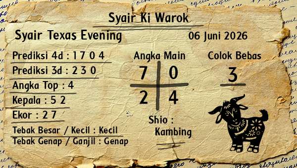 Syair Ki Warok - Syair Texas Evening