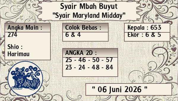 Syair Mbah Buyut - Syair Maryland Midday