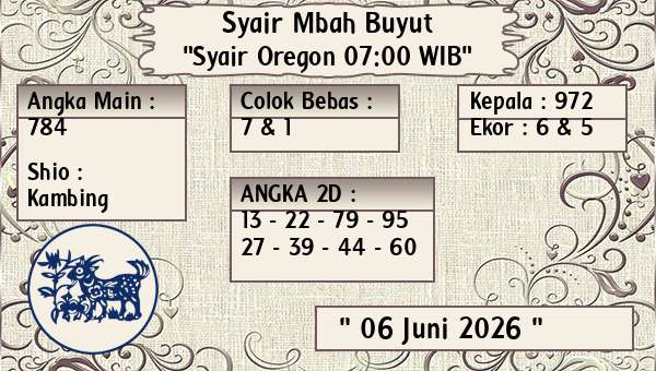 Syair Mbah Buyut - Syair Oregon 07:00 WIB