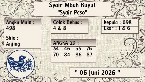 Syair Mbah Buyut - Syair Pcso