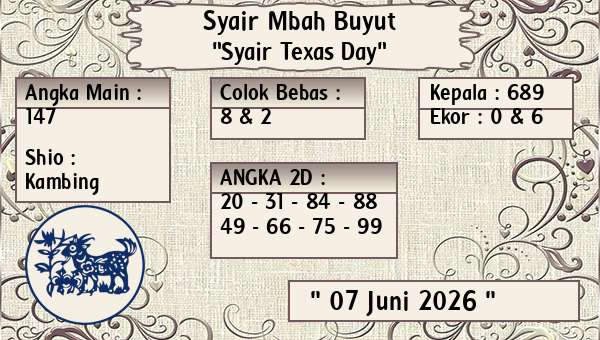 Syair Mbah Buyut - Syair Texas Day