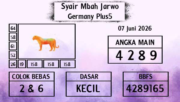 Syair Mbah Jarwo - Germany Plus5