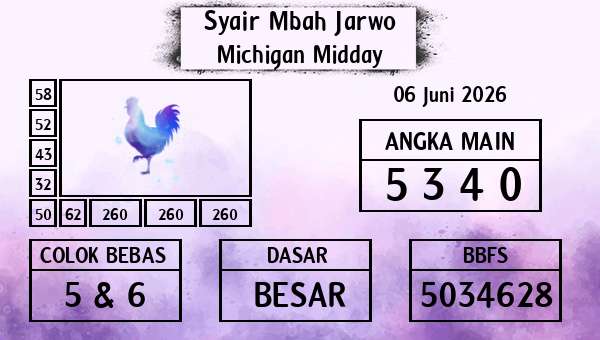 Syair Mbah Jarwo - Michigan Midday