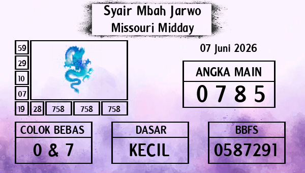 Syair Mbah Jarwo - Missouri Midday