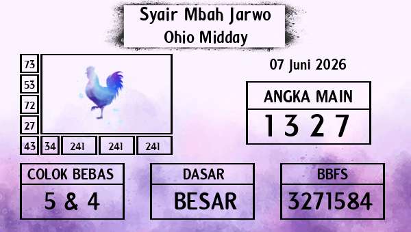 Syair Mbah Jarwo - Ohio Midday