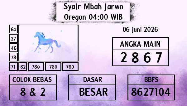 Syair Mbah Jarwo - Oregon 04:00 WIB