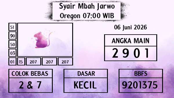 Syair Mbah Jarwo - Oregon 07:00 WIB