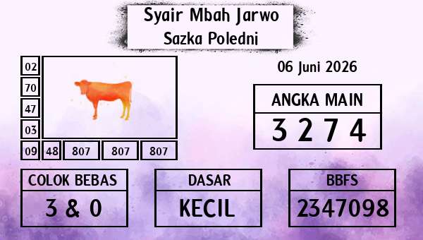 Syair Mbah Jarwo - Sazka Poledni