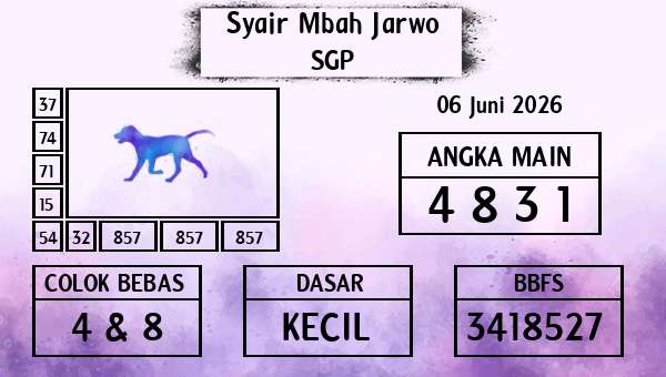 Syair Mbah Jarwo - SGP