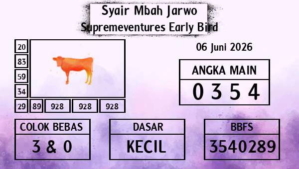 Syair Mbah Jarwo - Supremeventures Early Bird