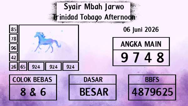 Syair Mbah Jarwo - Trinidad Tobago Afternoon