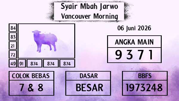 Syair Mbah Jarwo - Vancouver Morning