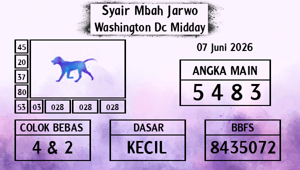 Syair Mbah Jarwo - Washington Dc Midday