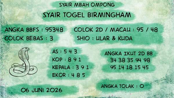 Syair Mbah Ompong - Syair Togel Birmingham