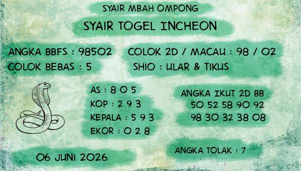 Syair Mbah Ompong - Syair Togel Incheon