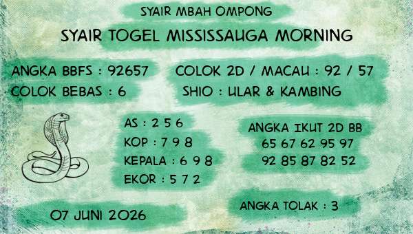 Syair Mbah Ompong - Syair Togel Mississauga Morning