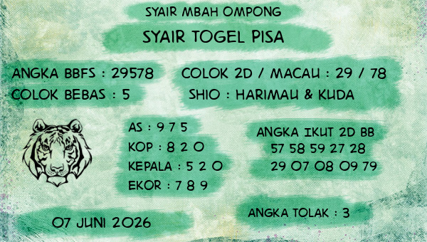 Syair Mbah Ompong - Syair Togel Pisa