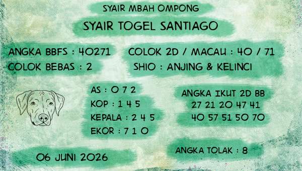 Syair Mbah Ompong - Syair Togel Santiago