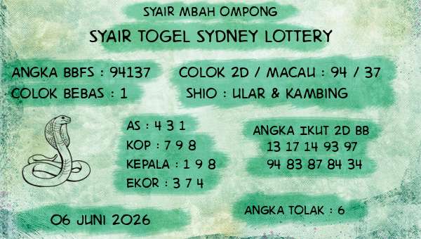 Syair Mbah Ompong - Syair Togel Sydney Lottery