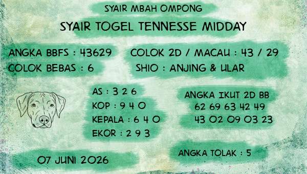 Syair Mbah Ompong - Syair Togel Tennesse Midday