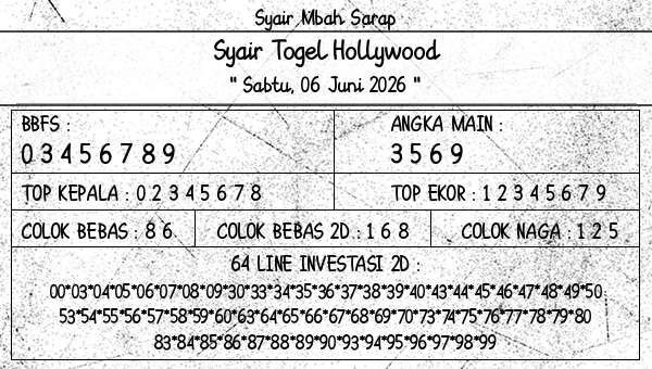 Syair Mbah Sarap - Syair Togel Hollywood