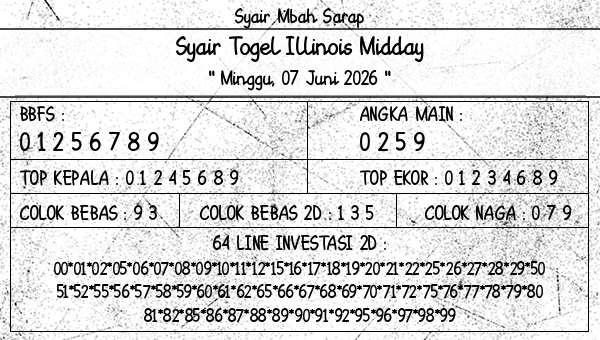Syair Mbah Sarap - Syair Togel Illinois Midday