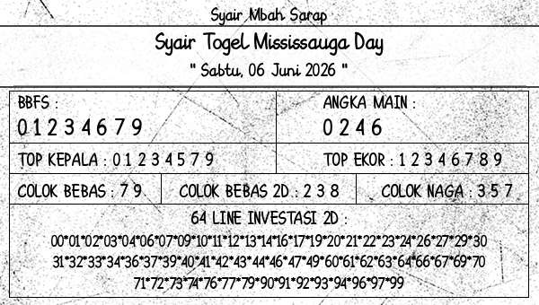 Syair Mbah Sarap - Syair Togel Mississauga Day