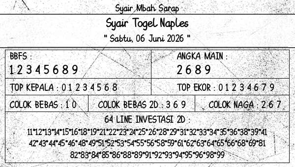 Syair Mbah Sarap - Syair Togel Naples