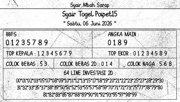 Syair Mbah Sarap - Syair Togel Poipet15
