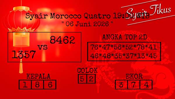  - Syair Morocco Quatro 19:00 WIB