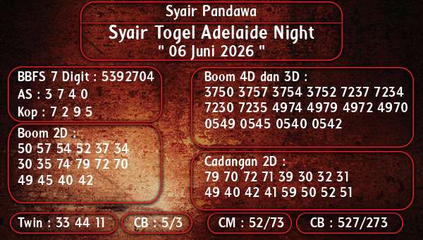 Syair Pandawa - Syair Togel Adelaide Night