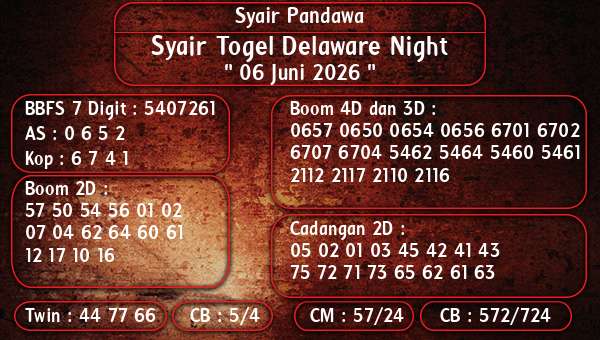 Syair Pandawa - Syair Togel Delaware Night