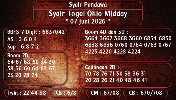 Syair Pandawa - Syair Togel Ohio Midday