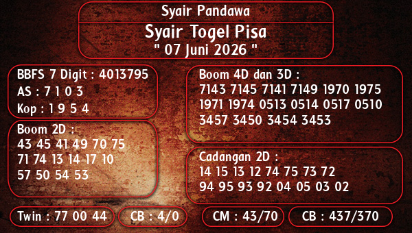 Syair Pandawa - Syair Togel Pisa