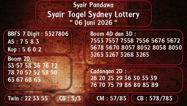 Syair Pandawa - Syair Togel Sydney Lottery