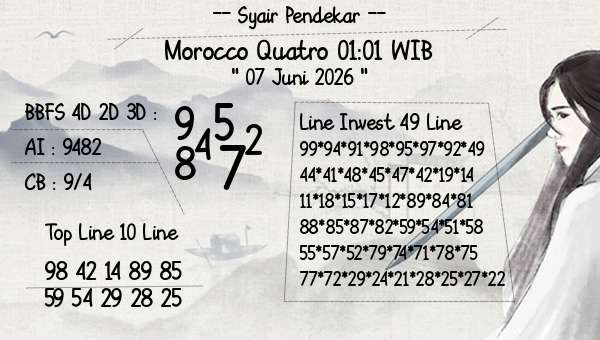 Syair Pendekar - Morocco Quatro 01:01 WIB
