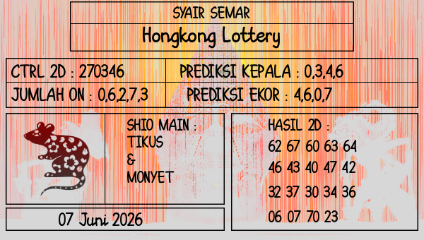 SYAIR SEMAR - Hongkong Lottery