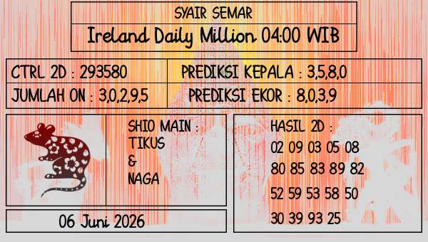 SYAIR SEMAR - Ireland Daily Million 04:00 WIB