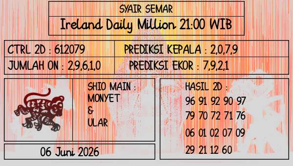 SYAIR SEMAR - Ireland Daily Million 21:00 WIB