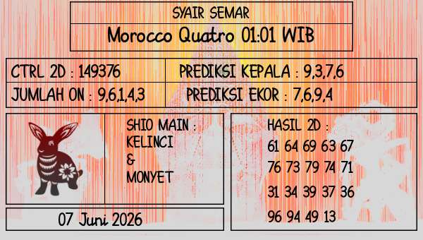 SYAIR SEMAR - Morocco Quatro 01:01 WIB