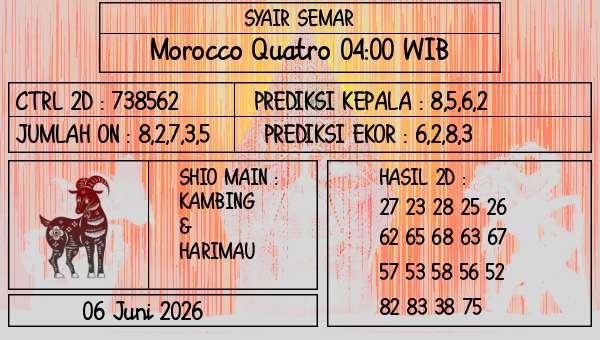 SYAIR SEMAR - Morocco Quatro 04:00 WIB