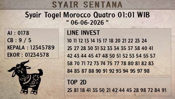  - Syair Togel Morocco Quatro 01:01 WIB
