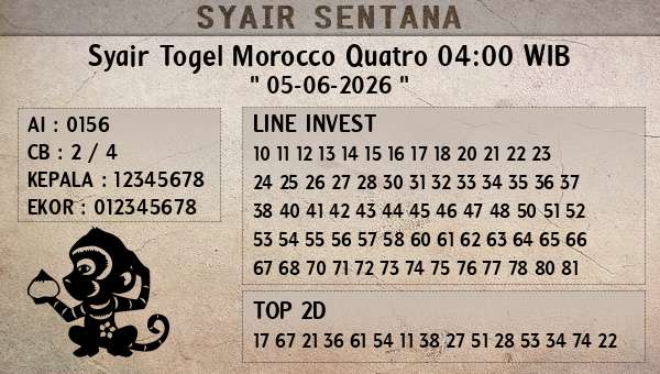 - Syair Togel Morocco Quatro 04:00 WIB