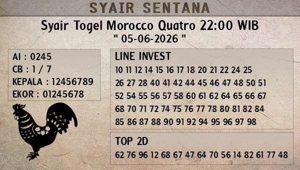  - Syair Togel Morocco Quatro 22:00 WIB