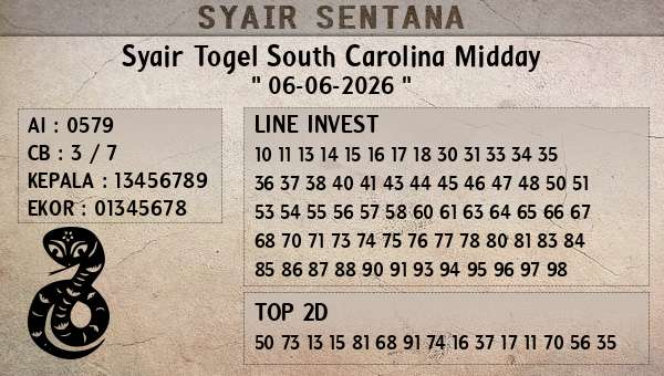  - Syair Togel South Carolina Midday