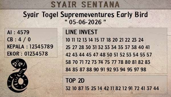  - Syair Togel Supremeventures Early Bird